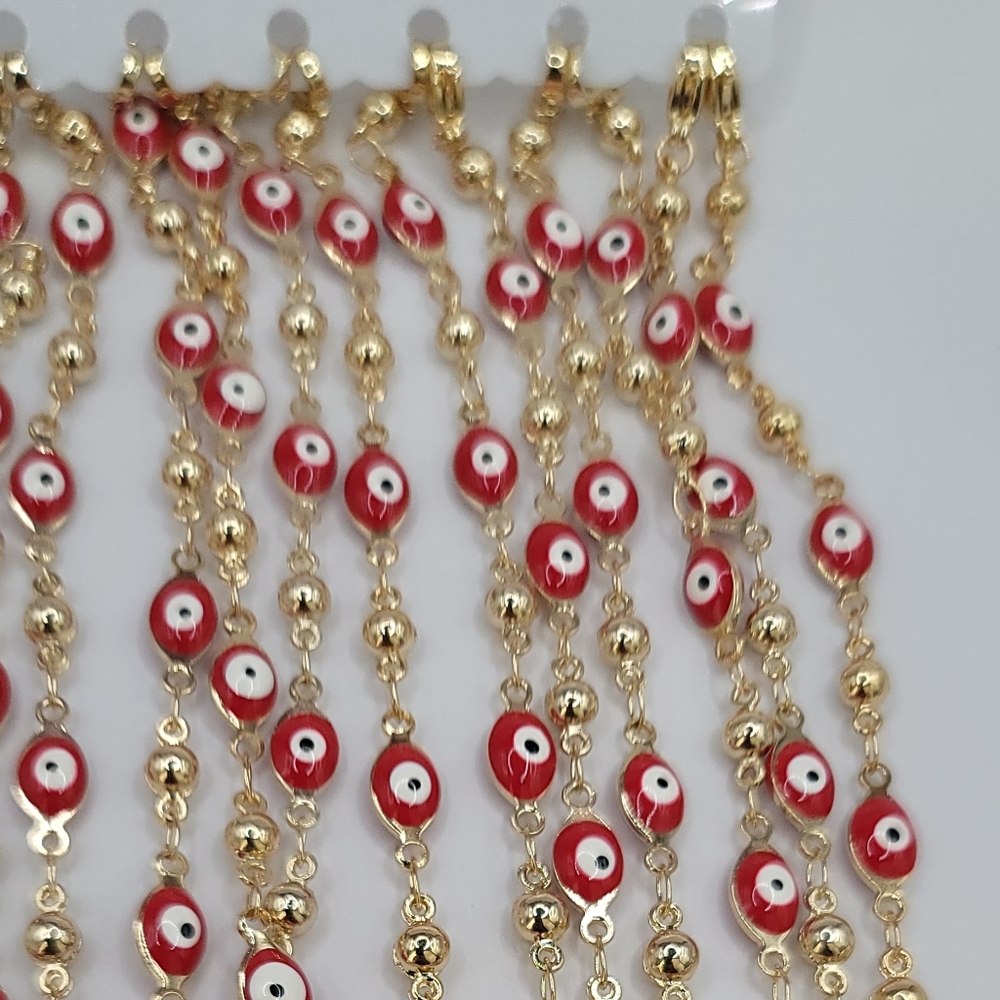Red Eye Turkish bracelets gold plated